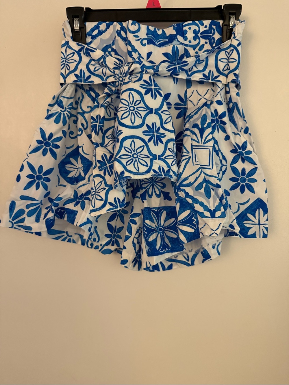 Blue Floral Paperbag Waist Women’s Skorts